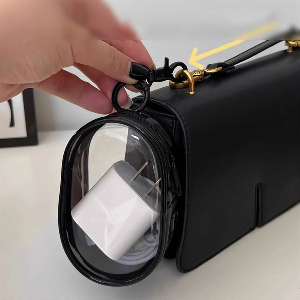 Mini Round Zipper Bag Transparent Storage Box