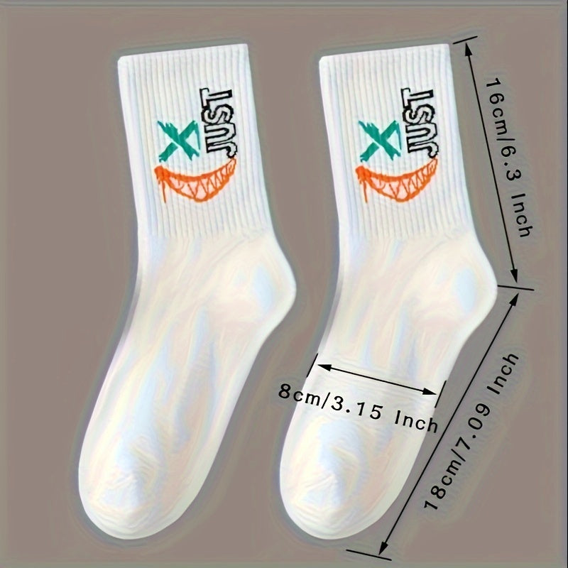 Trendy Cartoon Graffiti Pattern Crew Socks